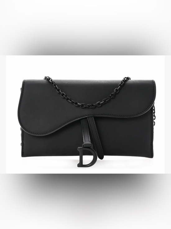 Dior Handbags - Absolutely stunning iconic EUC Dior Ultra Matte Calfskin Saddle wallet on Chain